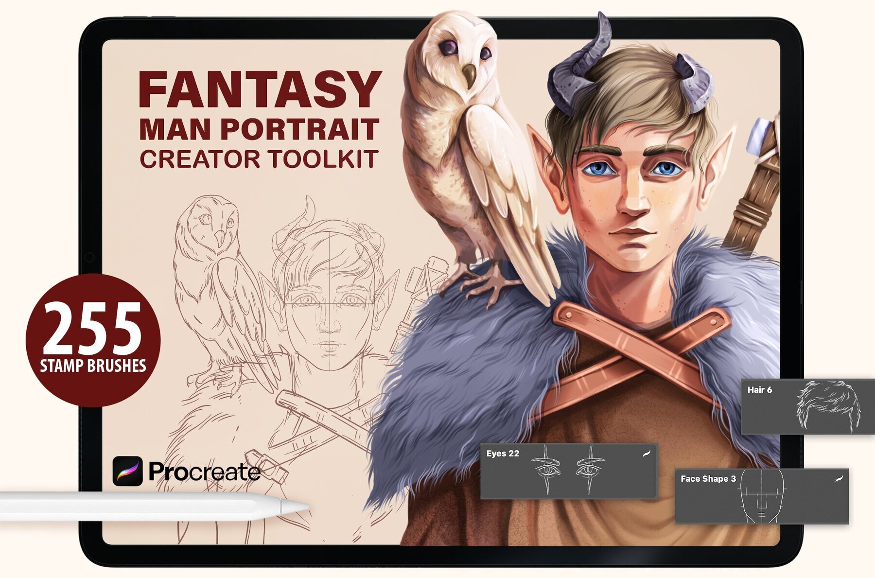 Procreate and PS Fantasy Men Portrait Creator 1