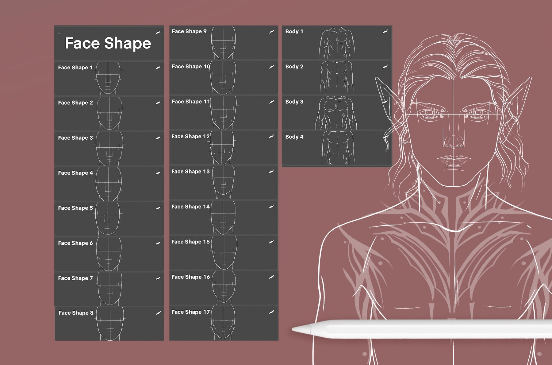 Procreate and PS Fantasy Men Portrait Creator 4