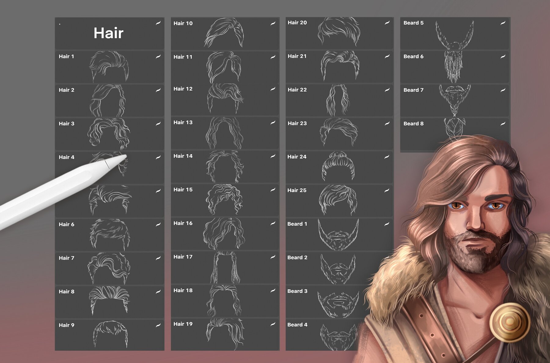 Procreate and PS Fantasy Men Portrait Creator 6