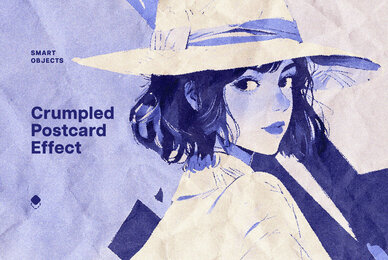 Crumpled Postcard Photo Effect