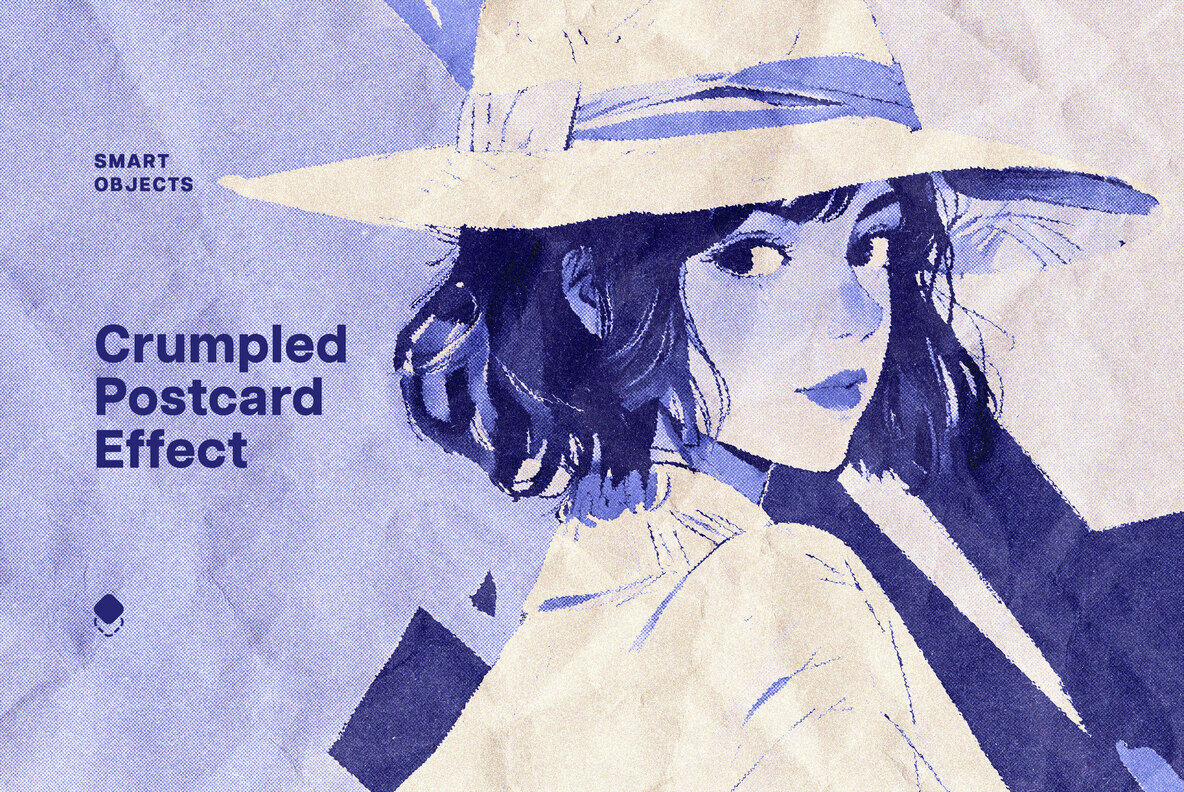 Crumpled Postcard Photo Effect 1