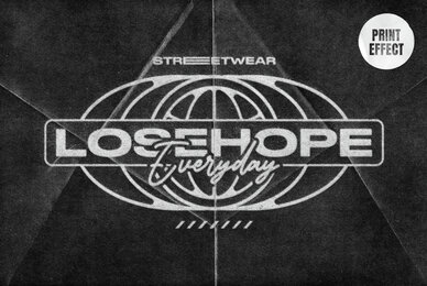 Worn Print Text and Logo Effect