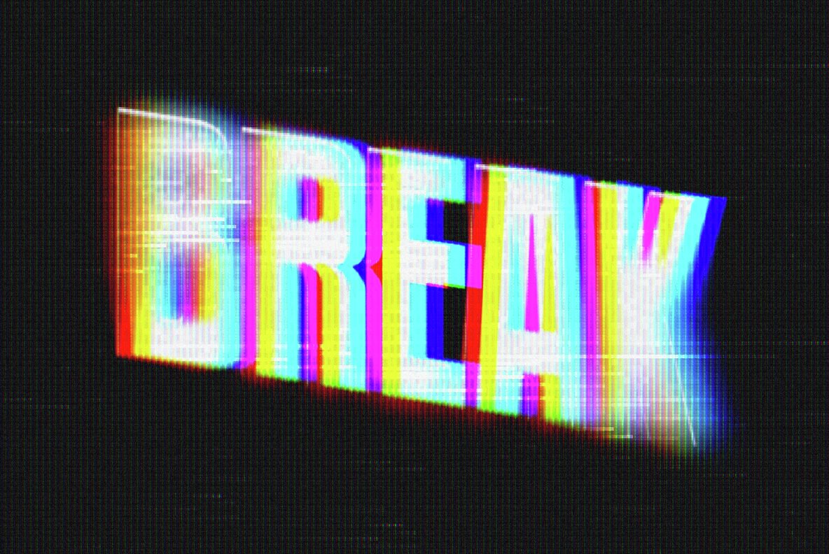 Neon CRT Blurry Text Effect 4