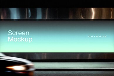 Outdoor Wide Screen Mockup