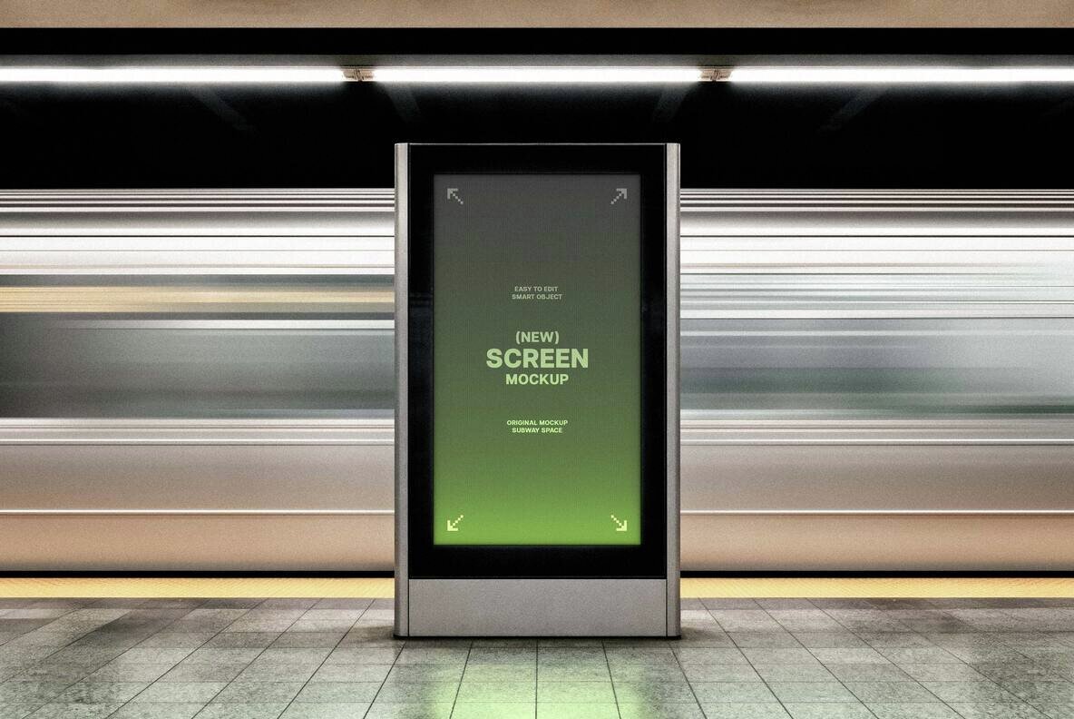 Subway Digital Signage Screen Mockup 1