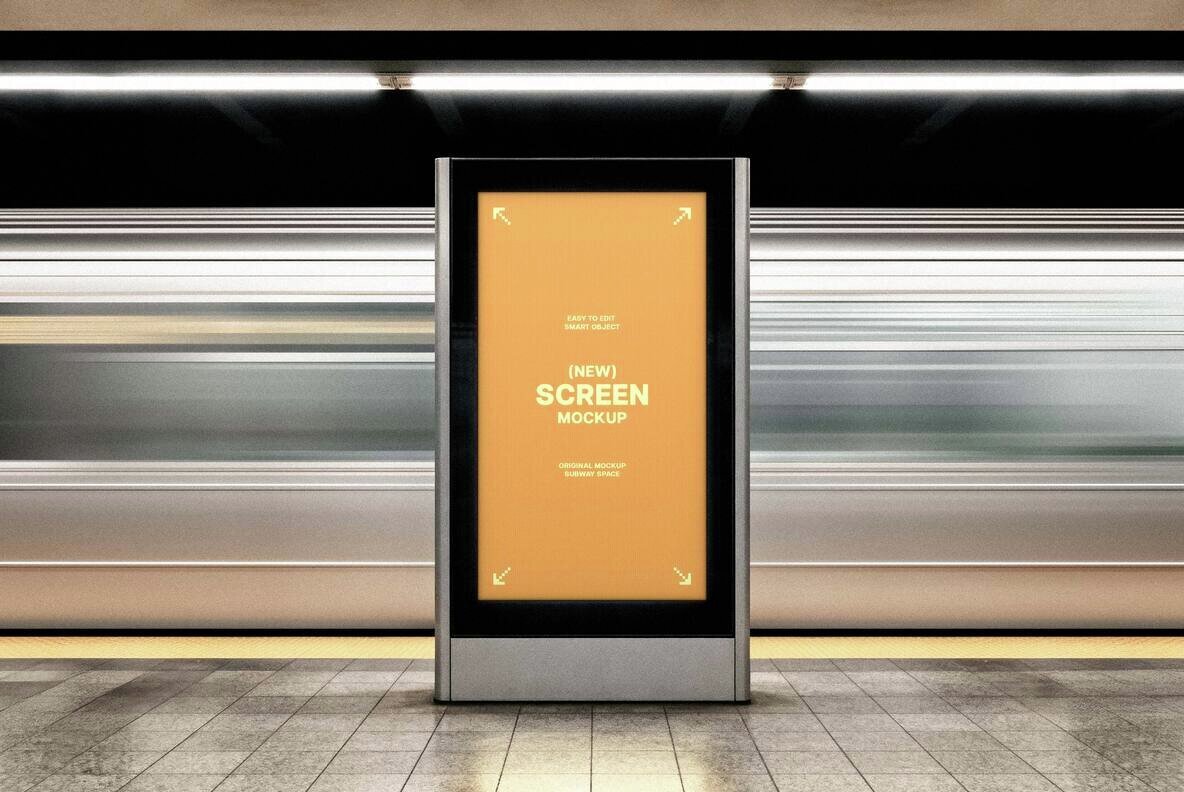 Subway Digital Signage Screen Mockup 2