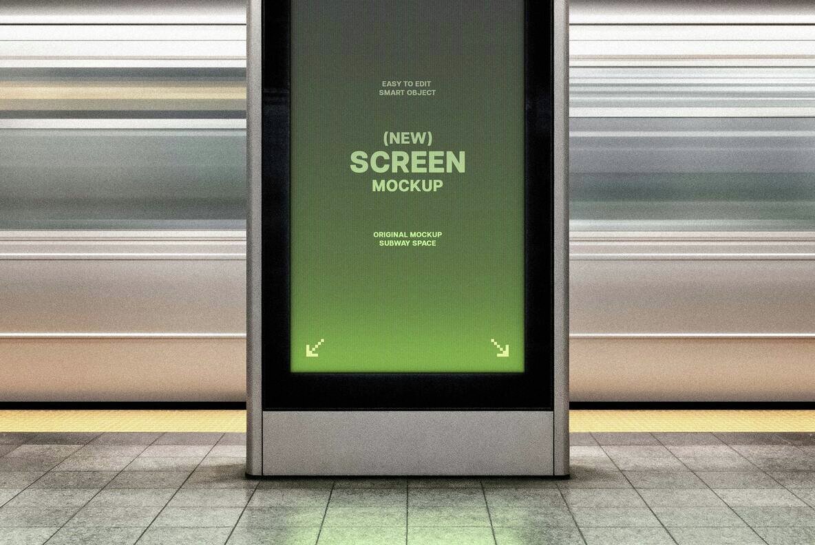 Subway Digital Signage Screen Mockup 3