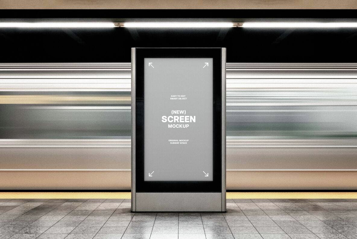 Subway Digital Signage Screen Mockup 4