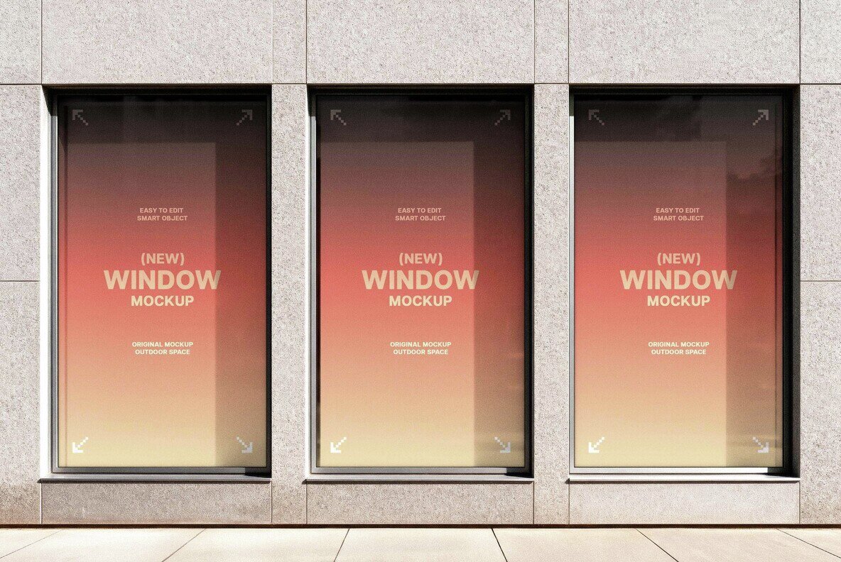 Vertical Storefront Windows Mockup 2