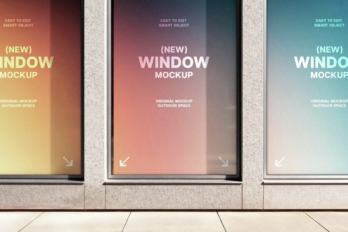 Vertical Storefront Windows Mockup 3