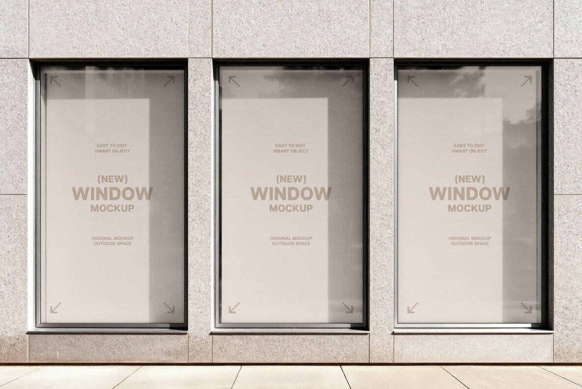 Vertical Storefront Windows Mockup 4