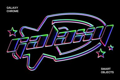 Galaxy Chrome Text and Logo Effect