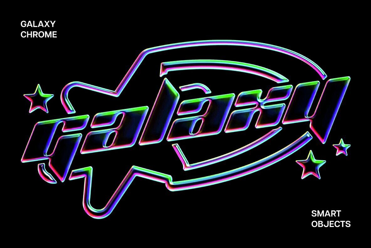 Galaxy Chrome Text and Logo Effect 1
