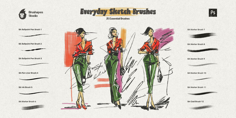 Everyday Sketch Photoshop Brushes