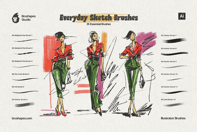 Everyday Sketch Illustrator Brushes