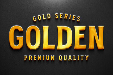 Golden 3D Text Effect   Luxury Metallic PSD Template