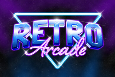 Retro Arcade Text Effect 80s Neon Chrome PSD Template