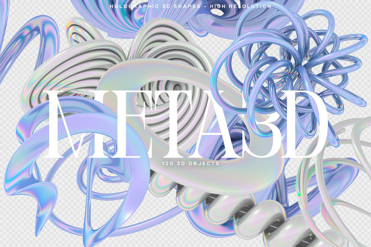 Meta   3D Iridescent Objects 1