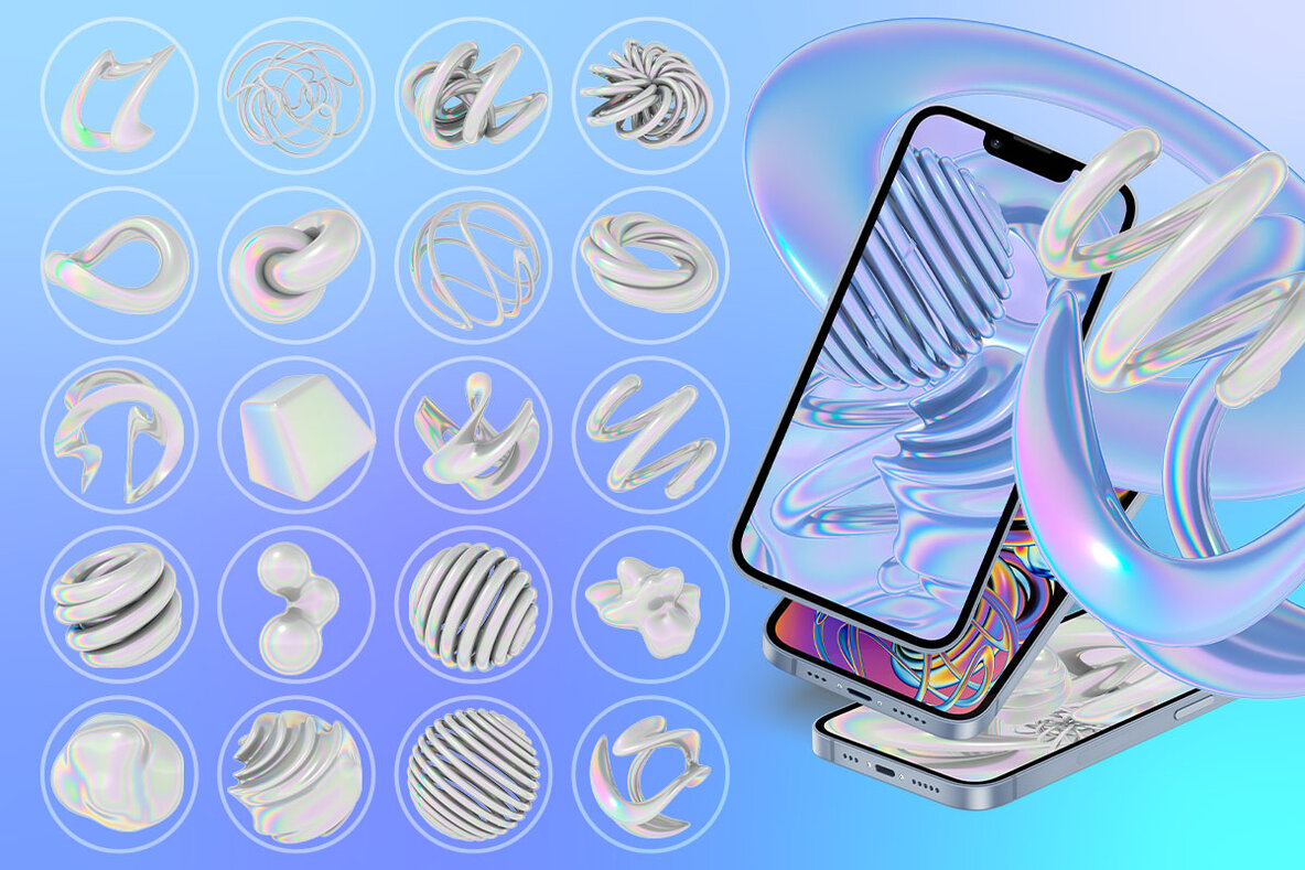 Meta   3D Iridescent Objects 5