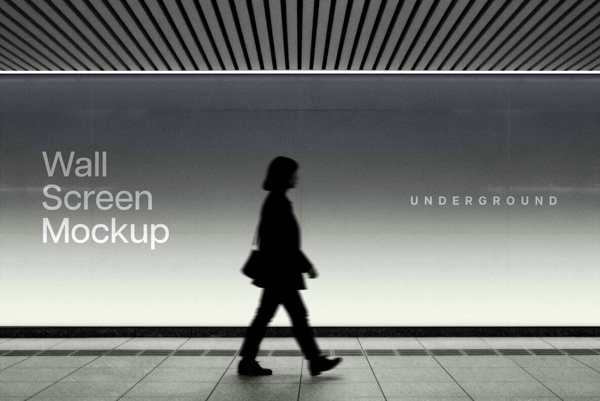 Underground Wall Screen Mockup 4