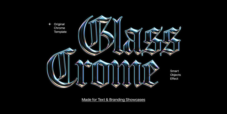Gothic Glass Chrome Text Effect
