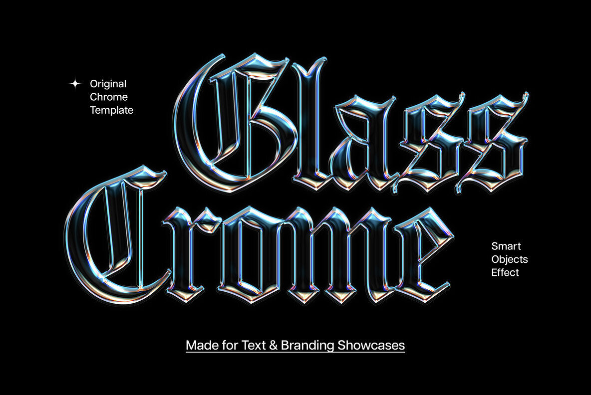 Gothic Glass Chrome Text Effect 1