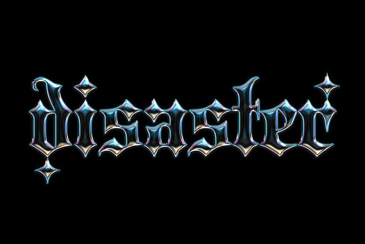 Gothic Glass Chrome Text Effect 5