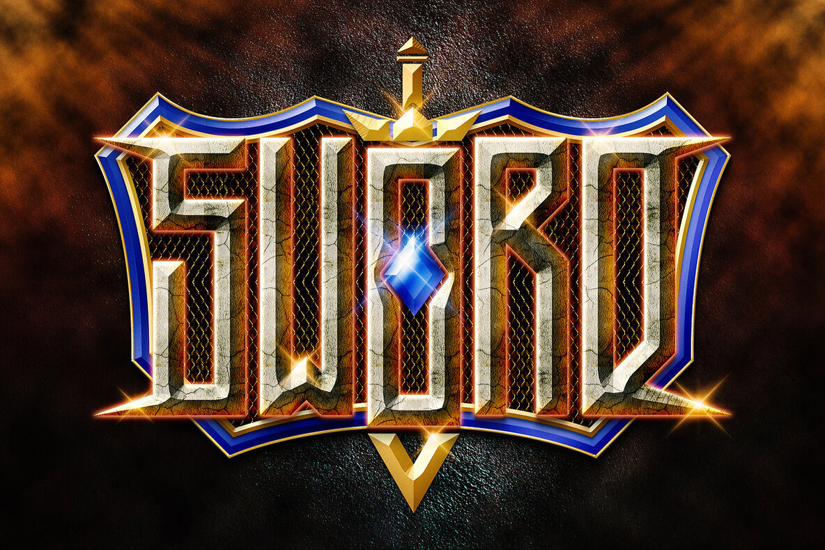 Sword Fantasy Text Effect   Medieval RPG PSD Template 1