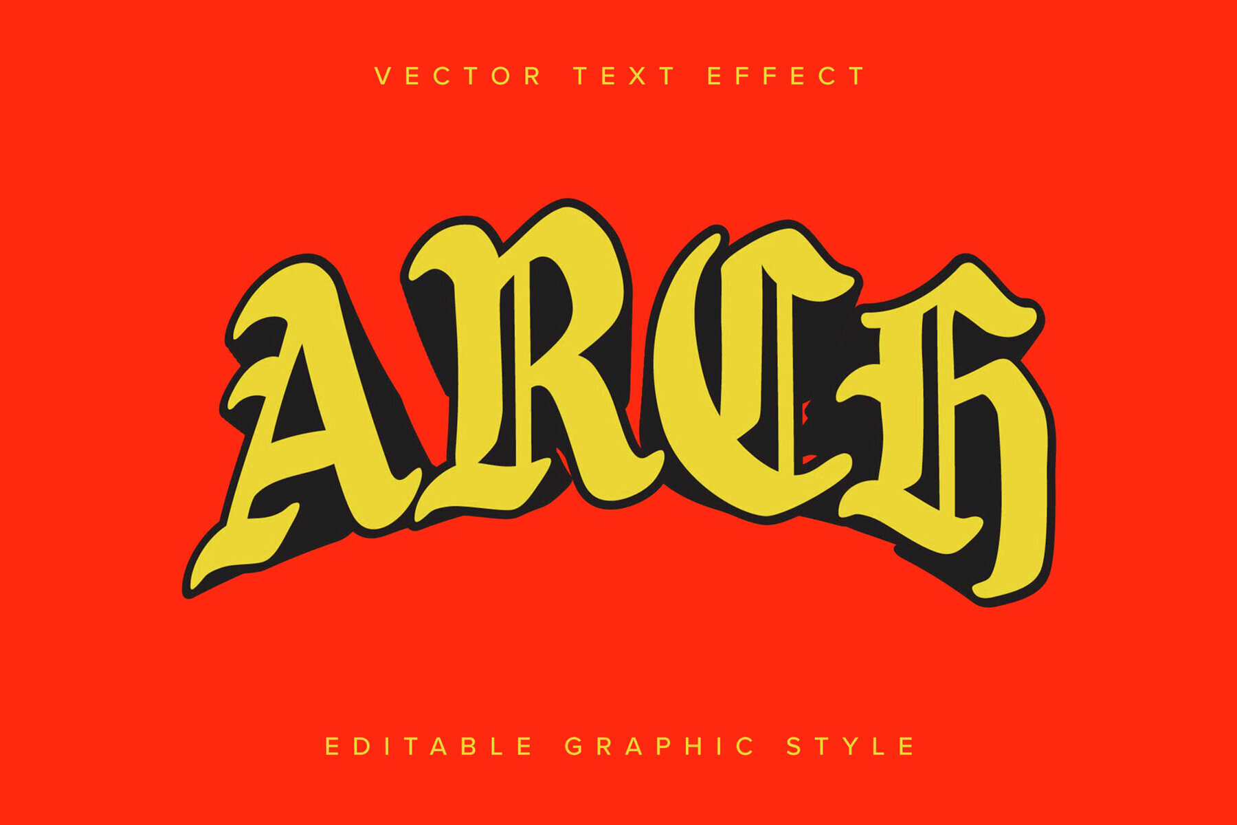 Bold Arch Warp Text Effect Mockup 1