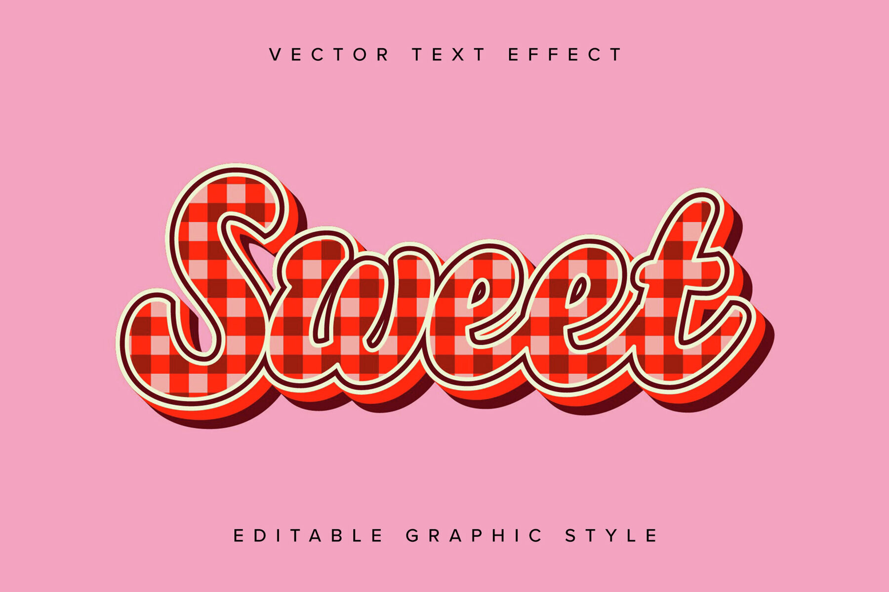 Gingham Text Effect Mockup 1