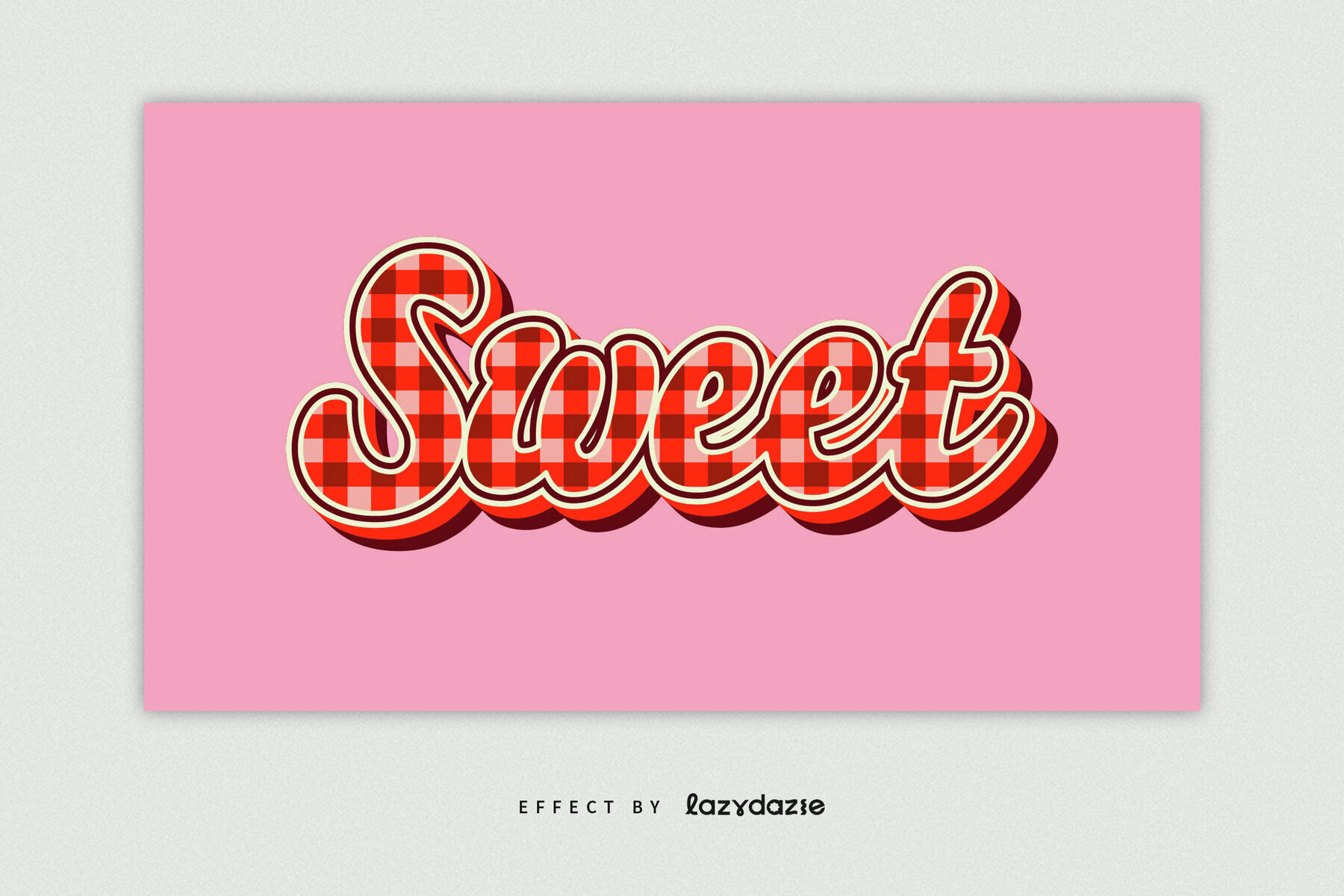 Gingham Text Effect Mockup 2