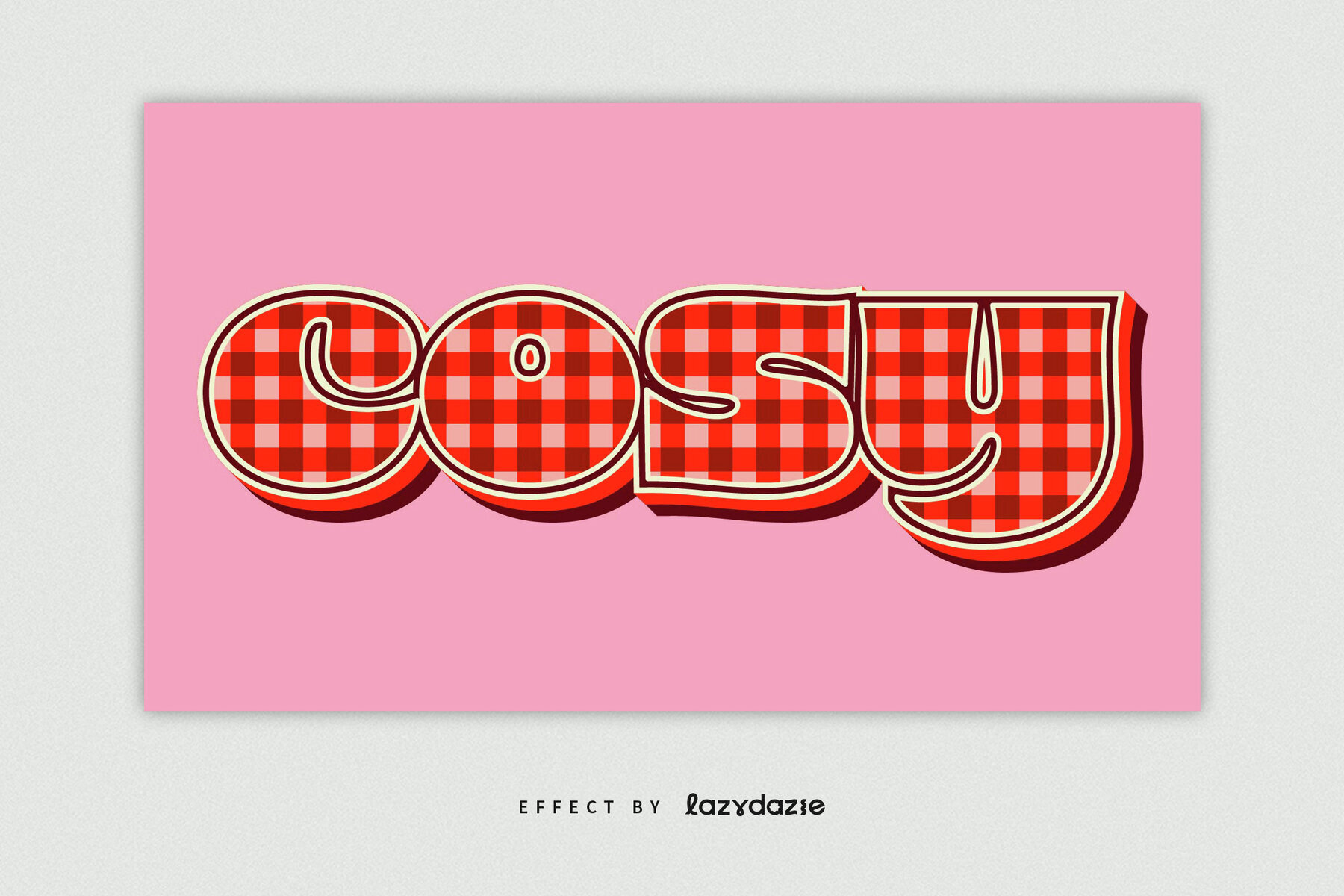 Gingham Text Effect Mockup 3