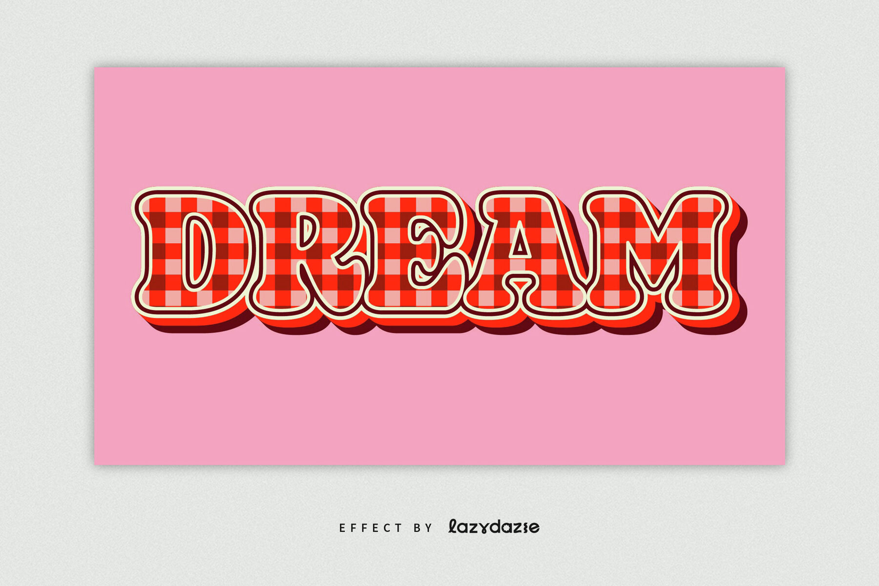 Gingham Text Effect Mockup 5