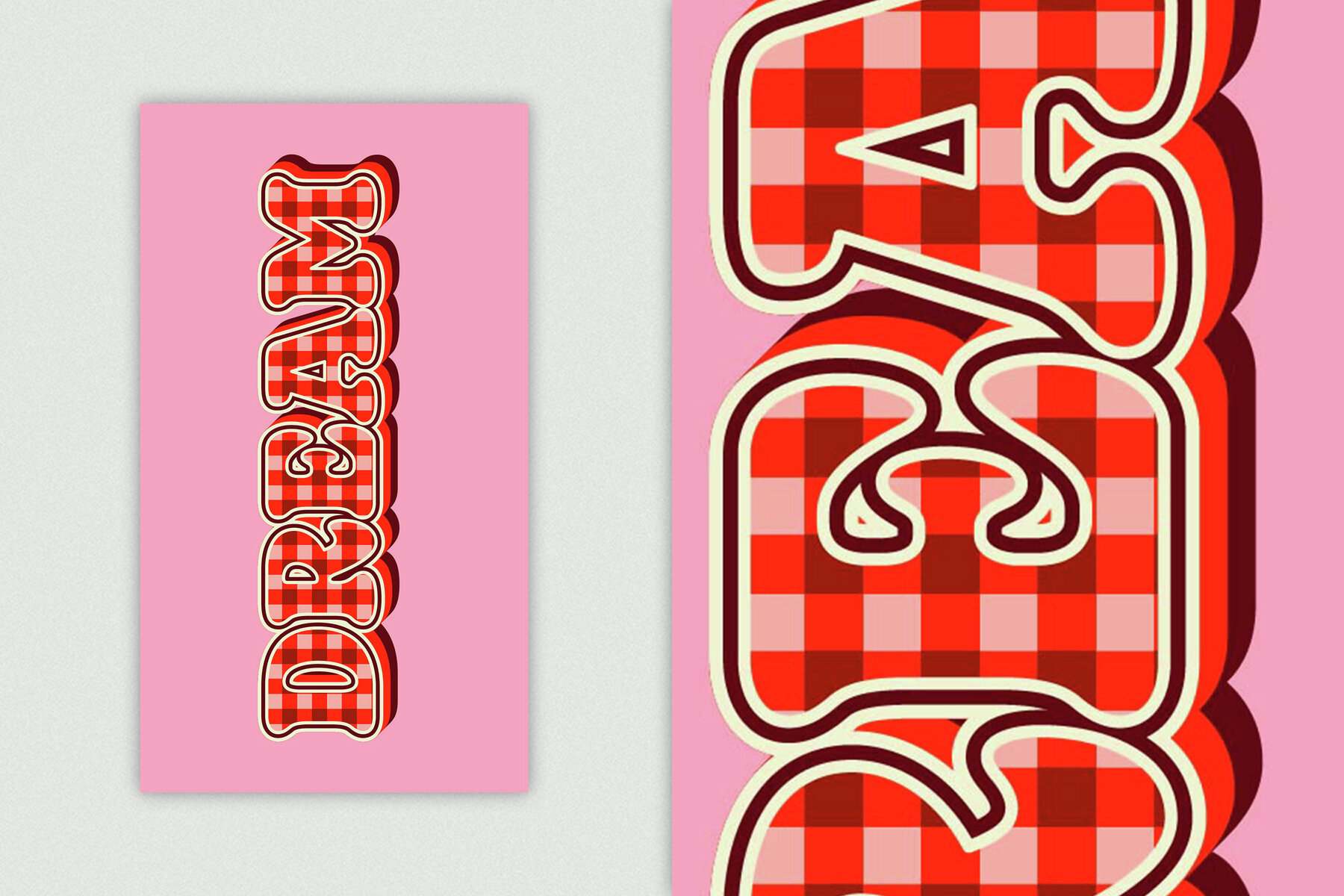 Gingham Text Effect Mockup 6