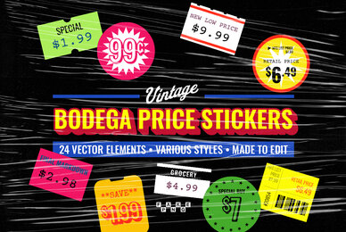Vintage Bodega Price Stickers