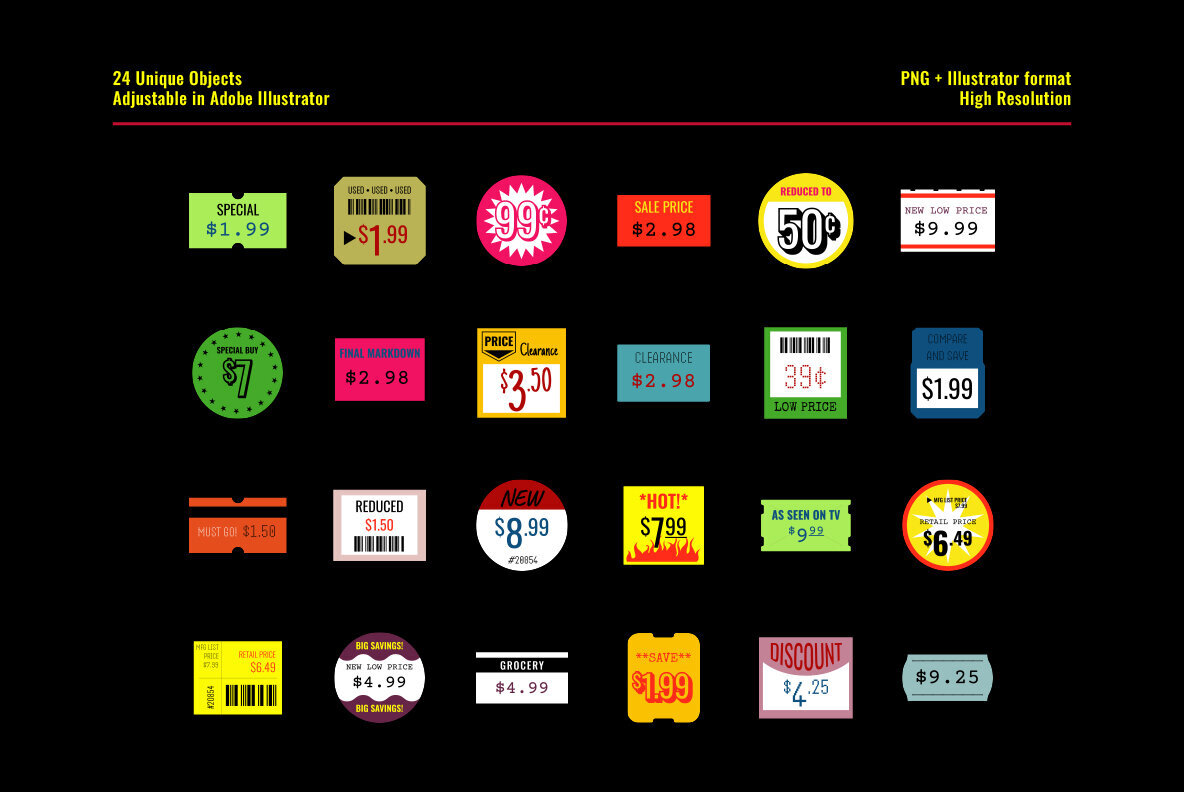 Vintage Bodega Price Stickers 3