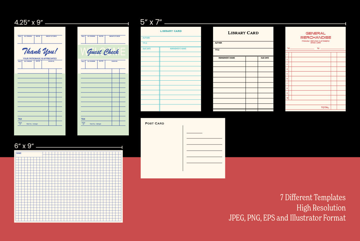 Vintage Cards and Receipts Templates 3