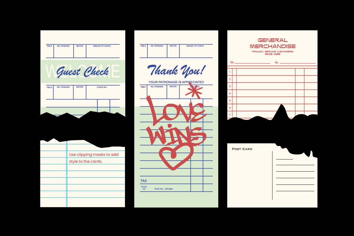 Vintage Cards and Receipts Templates 4