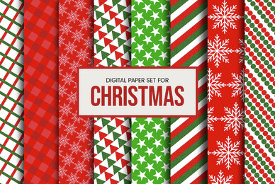 Digital Paper Set for Christmas