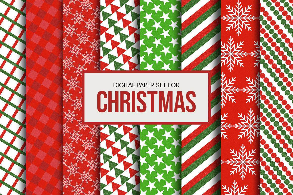 Digital Paper Set for Christmas 1