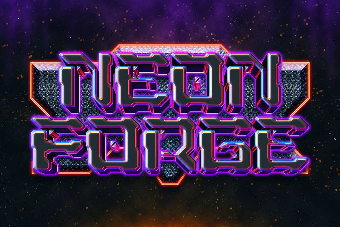 Dark Sci Fi Chrome Text Effect PSD Template 2