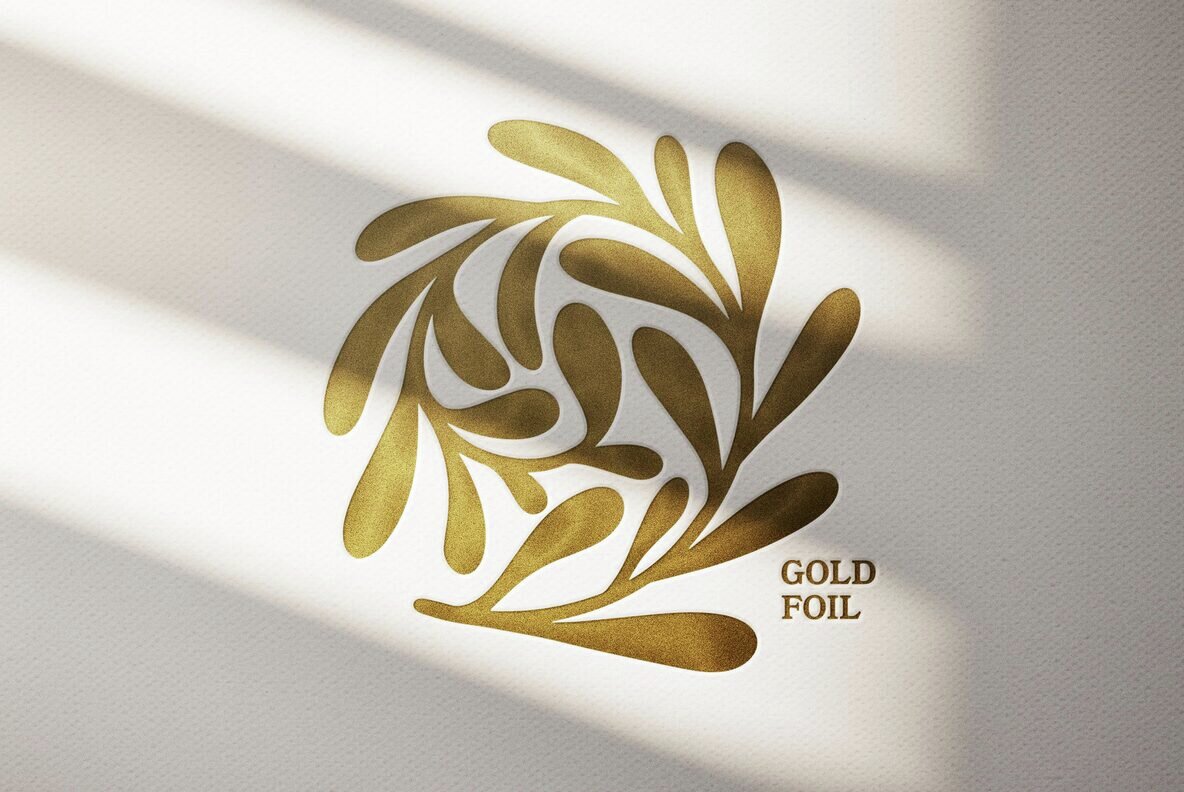 Foil Stamp Text and Logo Mockup 4