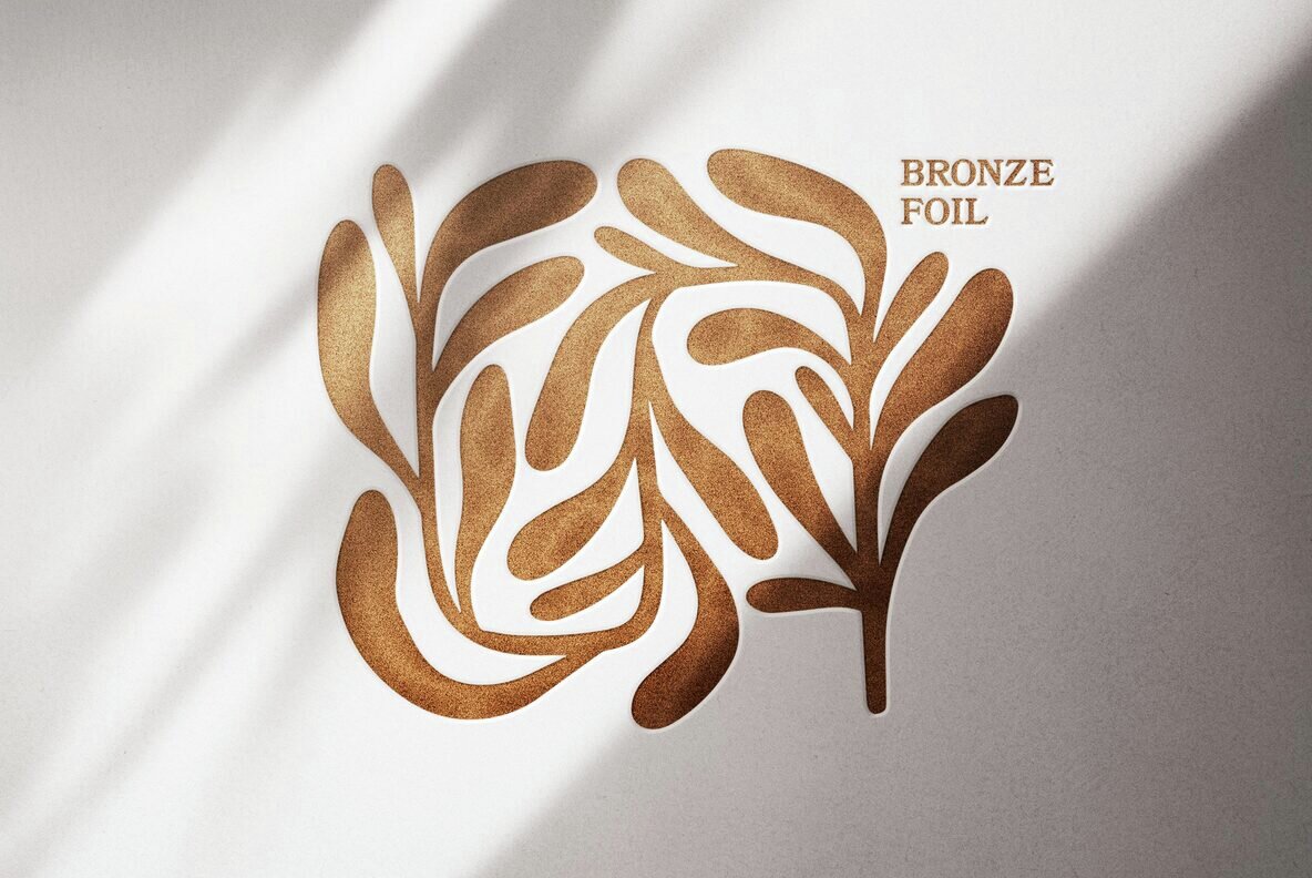 Foil Stamp Text and Logo Mockup 6