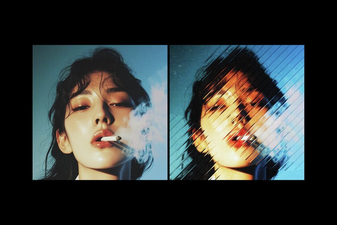 Diagonal Glass Photo Effect 2