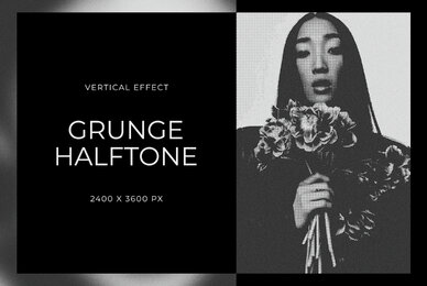 Grainy Duotone Vertical Image Effect Mockup