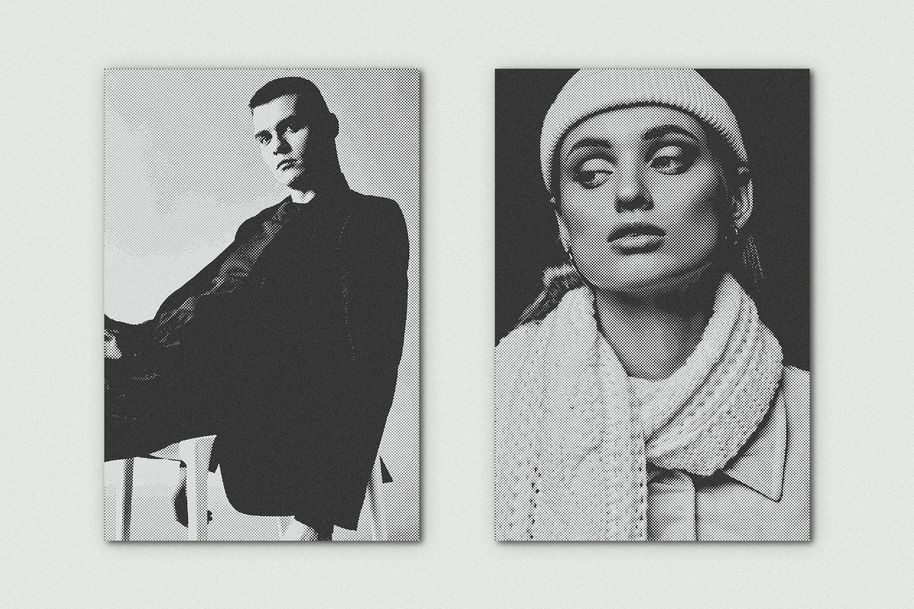 Grainy Duotone Vertical Image Effect Mockup 3