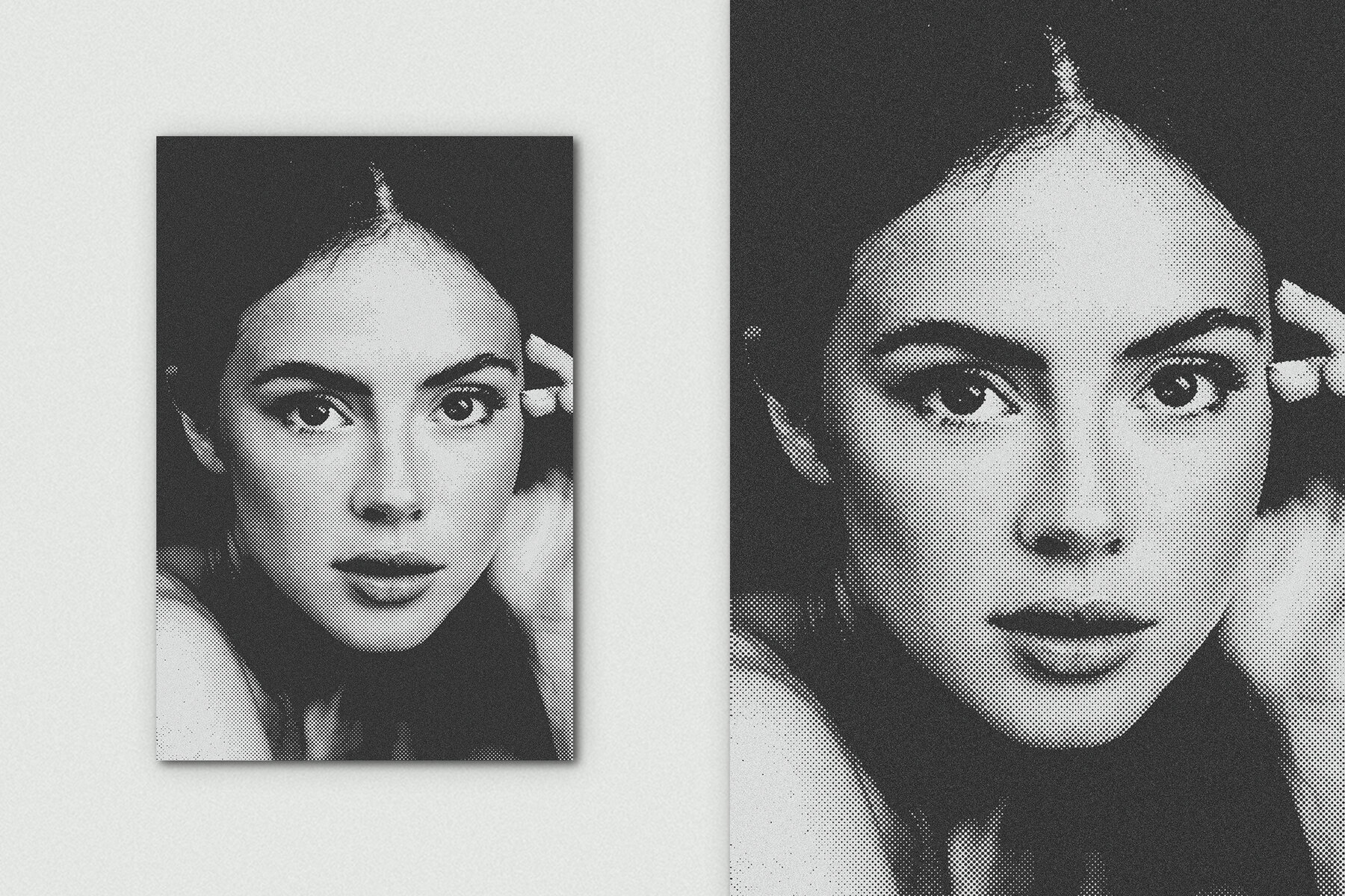 Grainy Duotone Vertical Image Effect Mockup 4