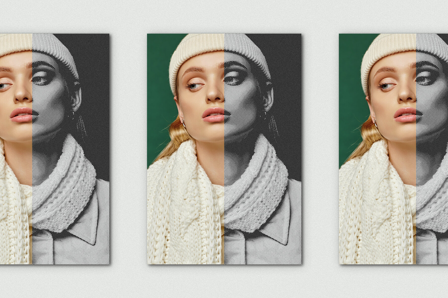 Grainy Duotone Vertical Image Effect Mockup 6