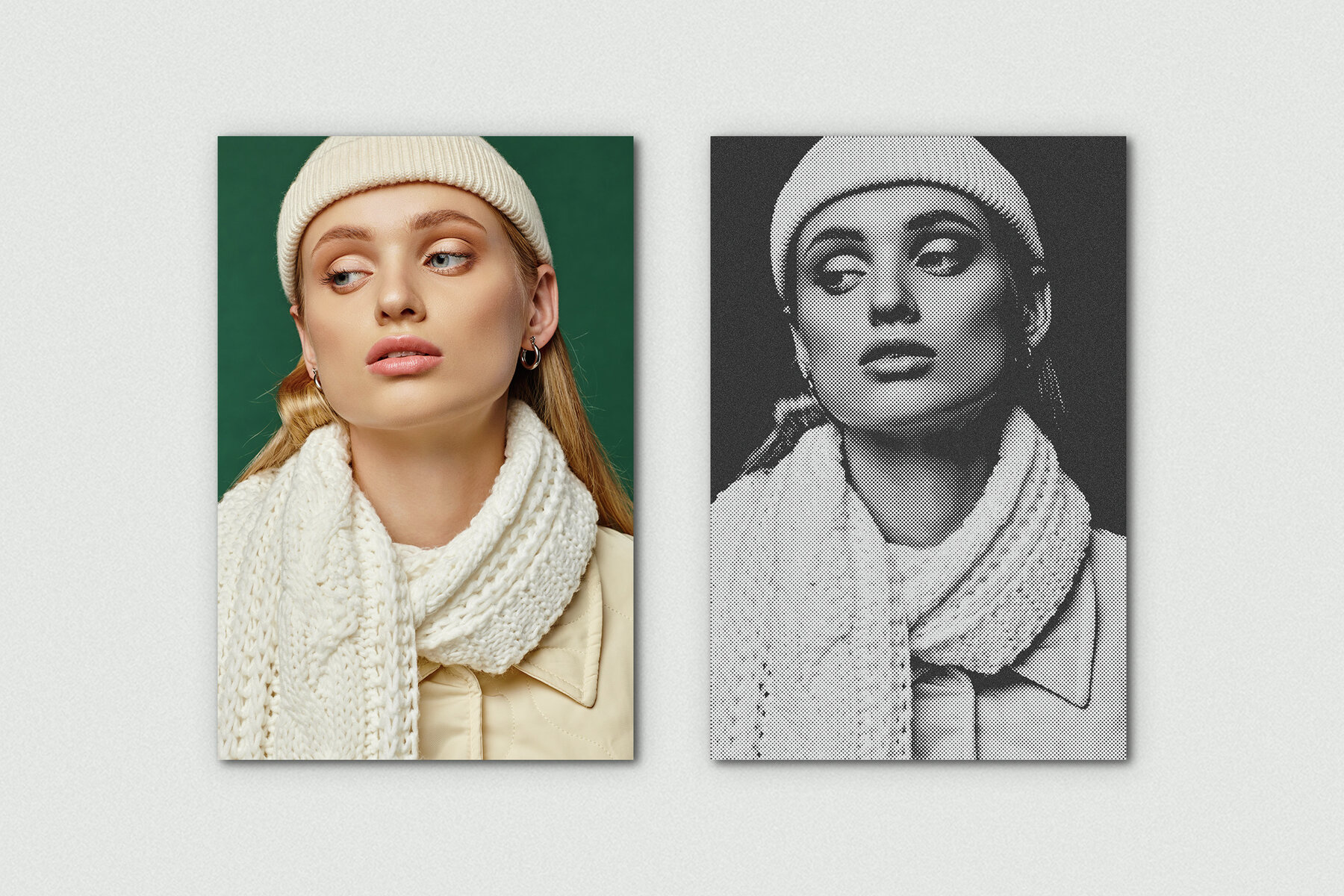 Grainy Duotone Vertical Image Effect Mockup 7