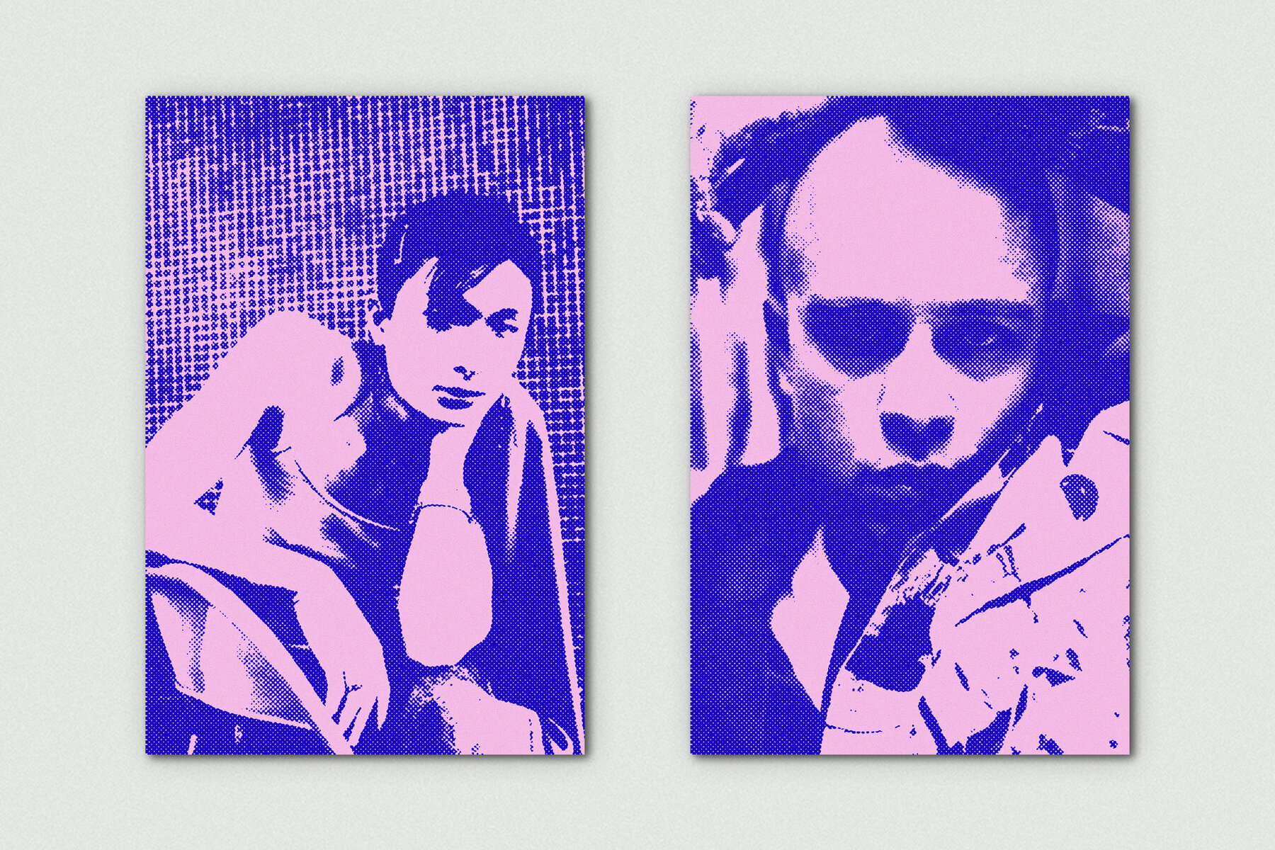 Grunge Halftone Vertical Image Effect Mockup 3